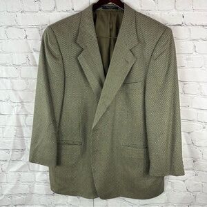 andre vachon Tan Sport silk wool blazer jacket sports Coat sz 44S